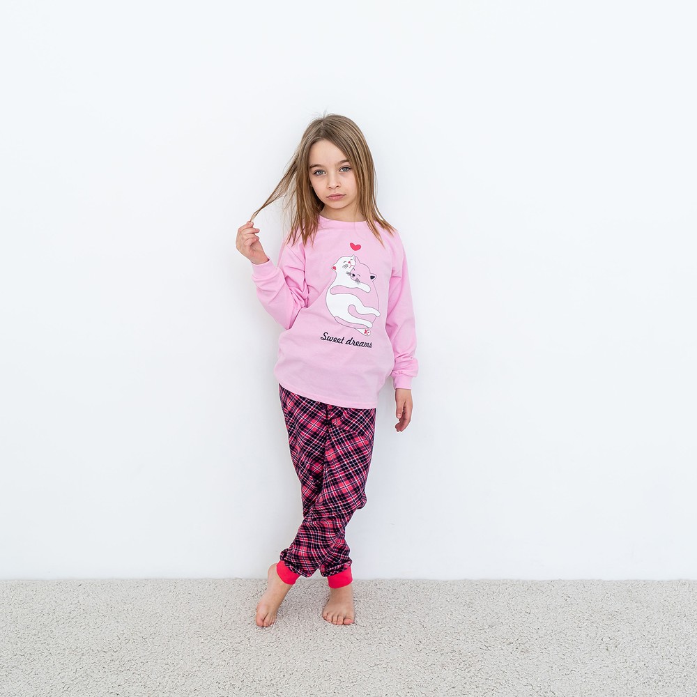 Пижама для девочки с длинным рукавом 00003444, 86-92 см, 2 года