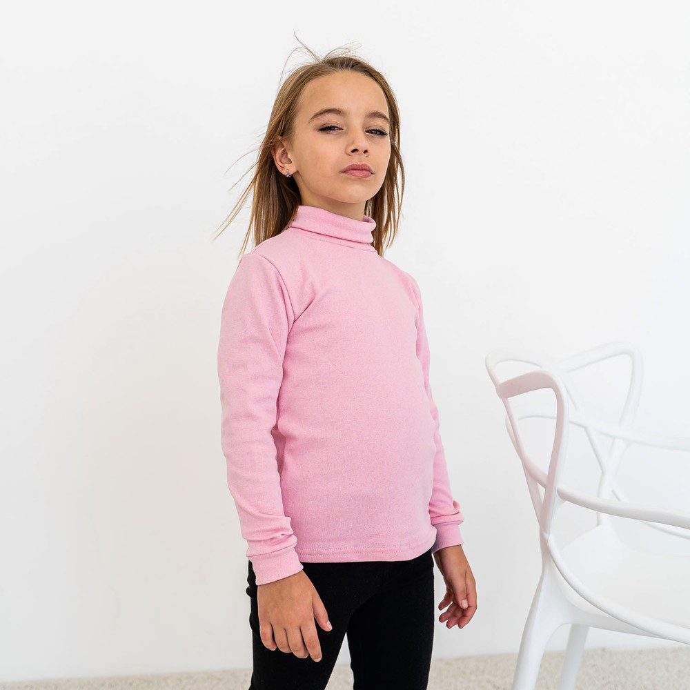 Водолазка для дівчинки з начосом рожева 00003115, 122-128 см, 6-7 років