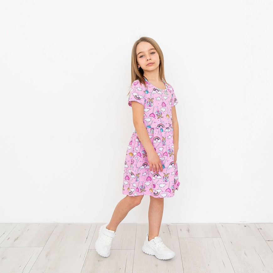 Платье для девочки на лето с коротким рукавом 00003558, 98-104 см, 3-4 года