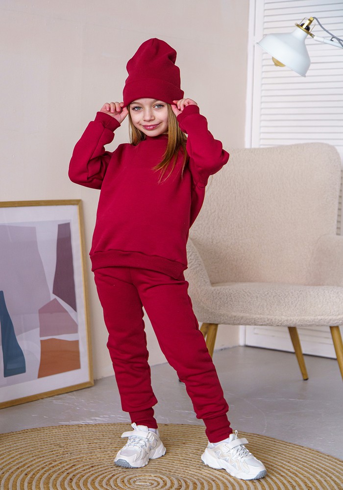 Костюм для дівчинки кофта і штани трьохнитка з начосом 00003244, 98-104 см, 3-4 роки