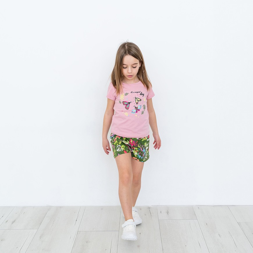 Комплект для девочки на лето футболка и шорты 00003539, 86-92 см, 2 года