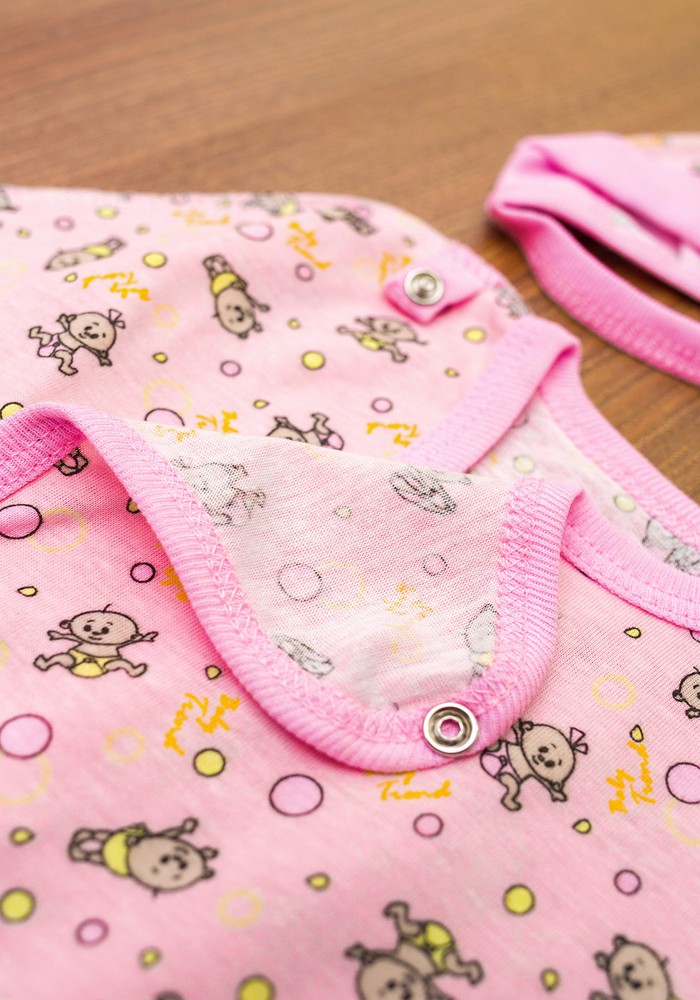 Комплект для новонародженої дівчинки кулір рожевий 00002446, 50-56 см, 0-1 місяць