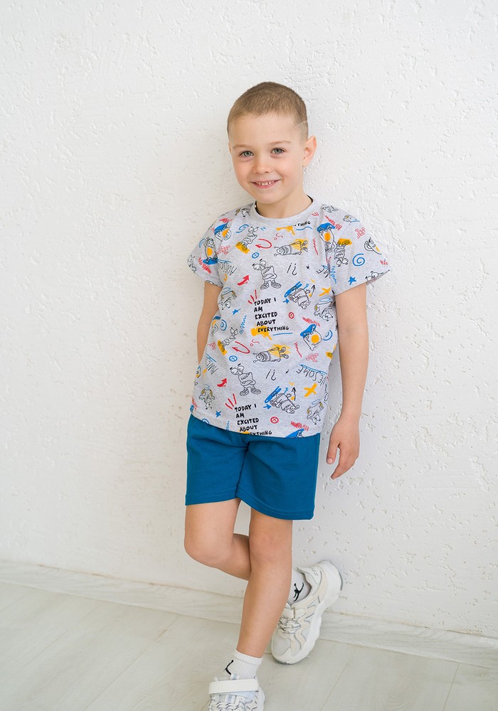 Комплект для хлопчика на літо футболка і шорти 00002237, 110-116 см, 5 років