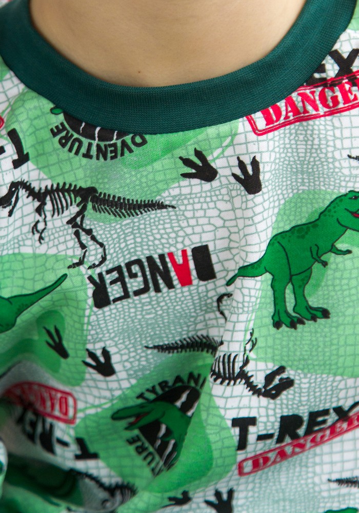 Піжама для хлопчика з динозавром інтерлок 00002466, 86-92 см, 2 роки