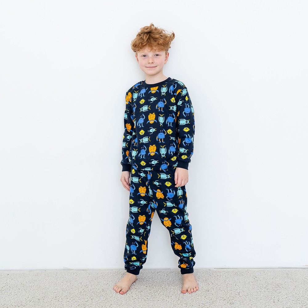Піжама для хлопчика з довгим рукавом з начосом 00003416, 110-116 см, 5 років