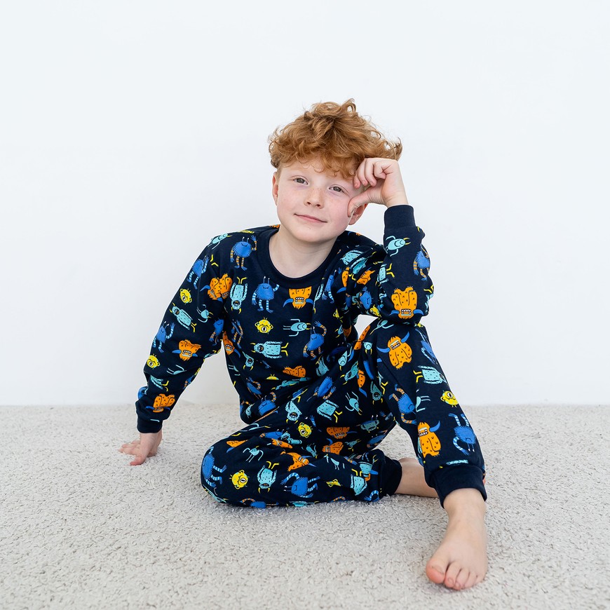 Піжама для хлопчика з довгим рукавом з начосом 00003416, 98-104 см, 3-4 роки