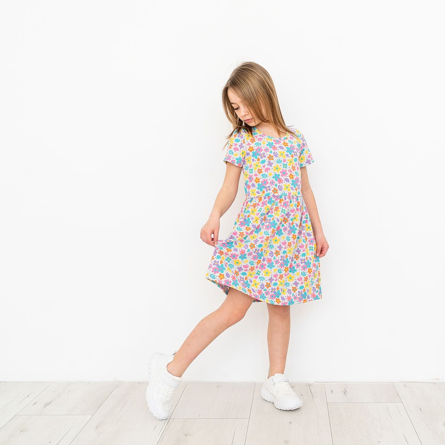 Платье для девочки на лето с коротким рукавом 00003555, 86-92 см, 2 года