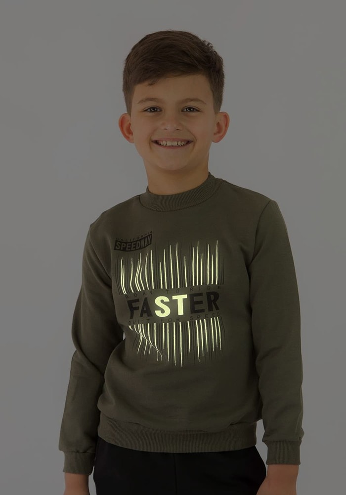 Свитшот для мальчика со светящимся принтом 00000273, 98-104 см, 3-4 года