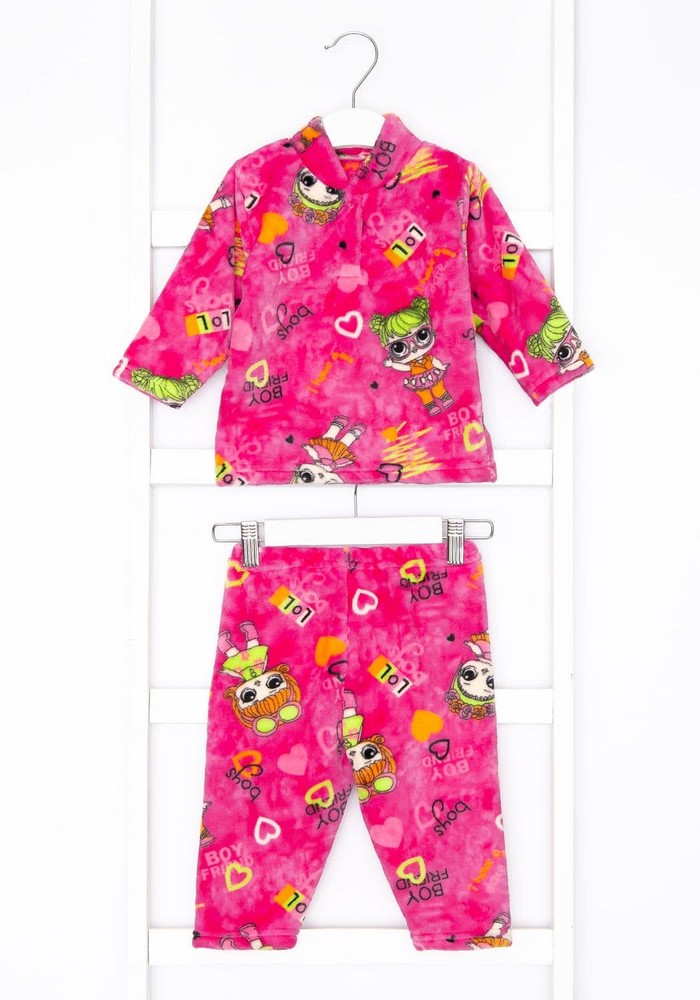 Пижама для девочки теплая махровая 00001081, 74-80