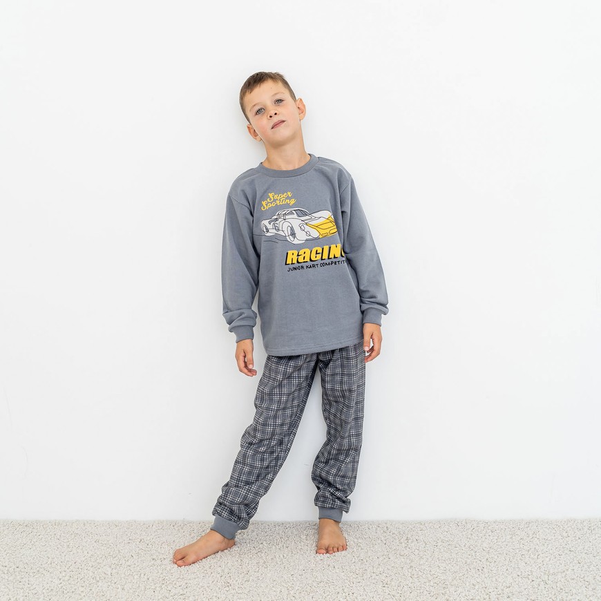Пижама для мальчика теплая с начесом 00003200, 122-128 см, 6-7 лет