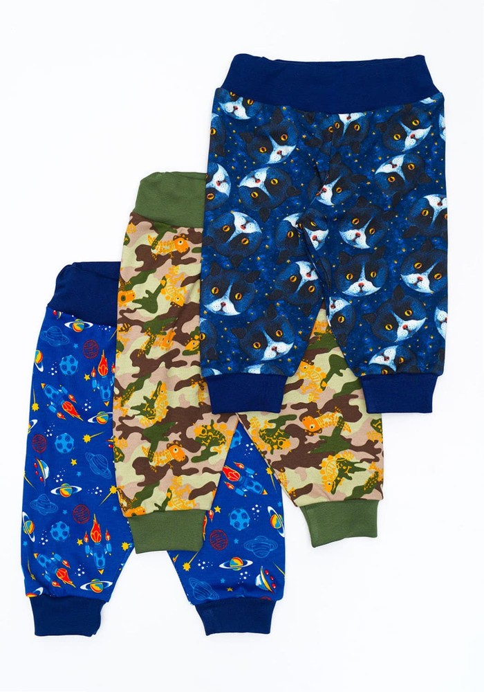 Штанці 1 шт МІКС колір для хлопчика трикотажні 00001591, 62-68 см, 3-6 місяців