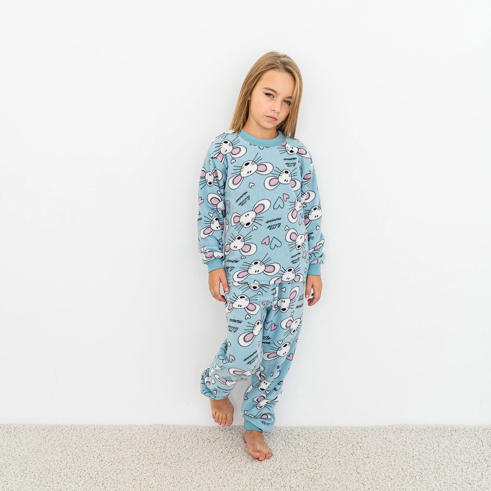 Пижама для девочки теплая флисовая 00003060, 98-104 см, 3-4 года