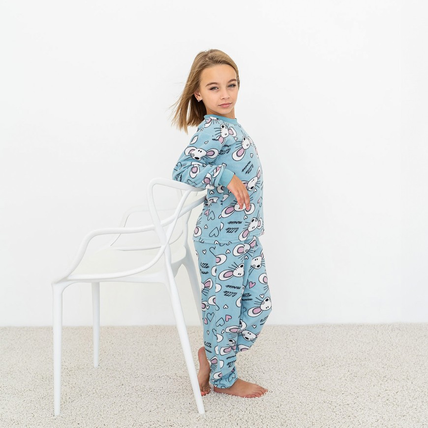 Пижама для девочки теплая флисовая 00003060, 134-140 см, 8-9 лет