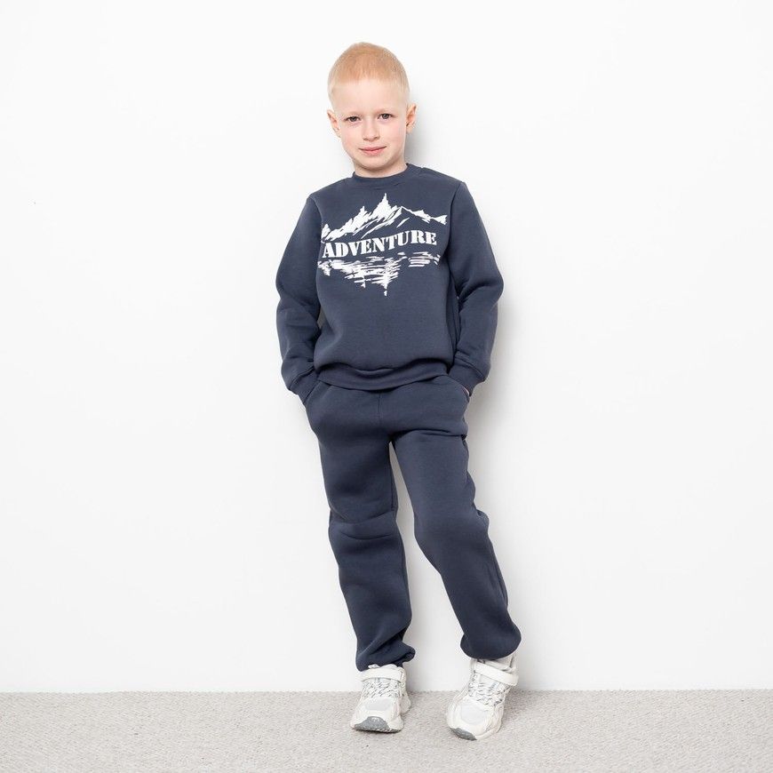 Свитшот для мальчика трехнитка с начесом 00004036, 122-128 см, 6-7 лет