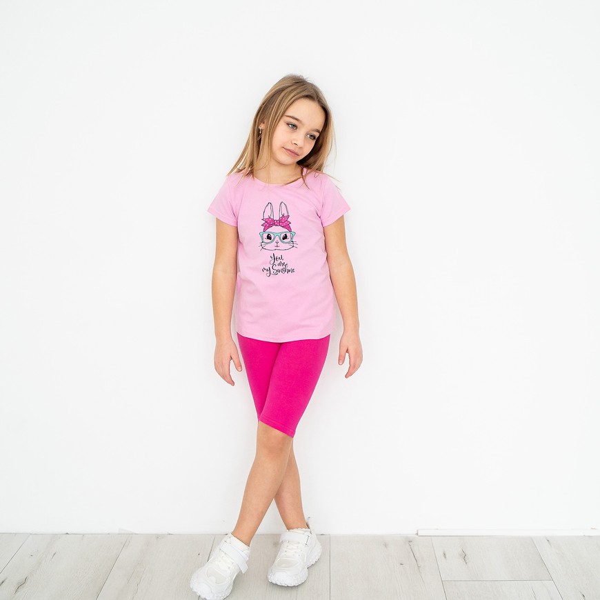 Комплект для девочки на лето футболка и шорты 00002877, 86-92 см, 2 года