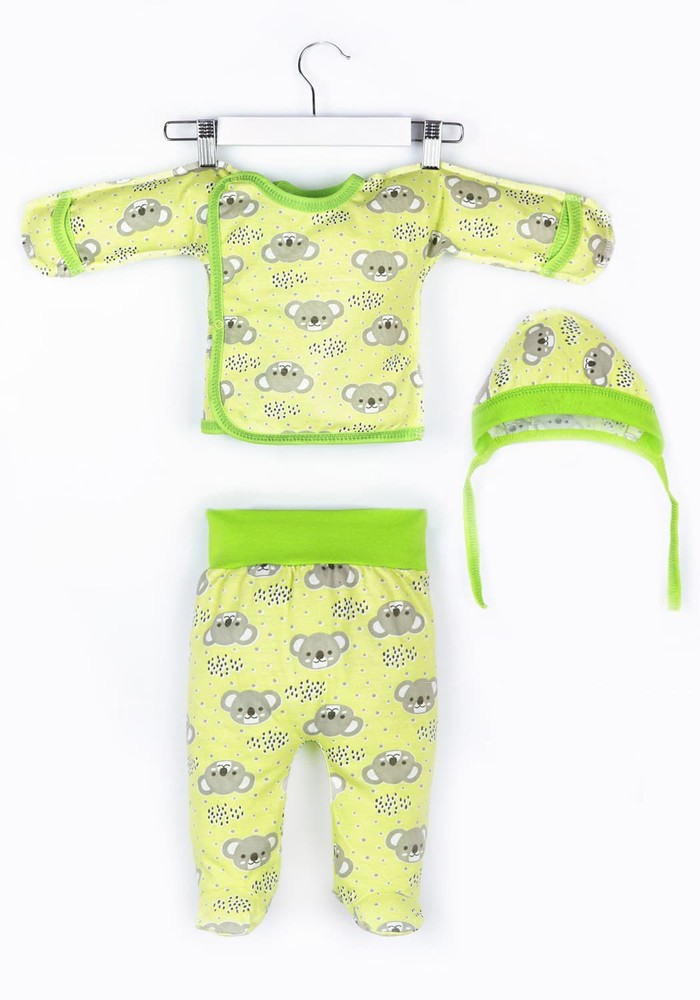 Комплект для новонародженого сорочка, повзунки і чепчик 00000808, 50-56 см, 0-1 місяць