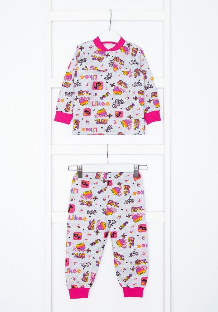 Пижама для девочки теплая с начесом 00001050, 74-80