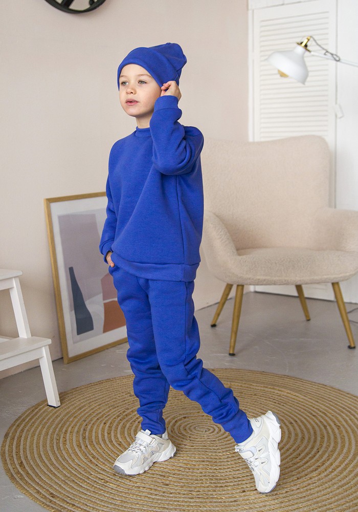Костюм для мальчика кофта и штаны трехнитка с начесом 00003245, 110-116 см, 5 лет