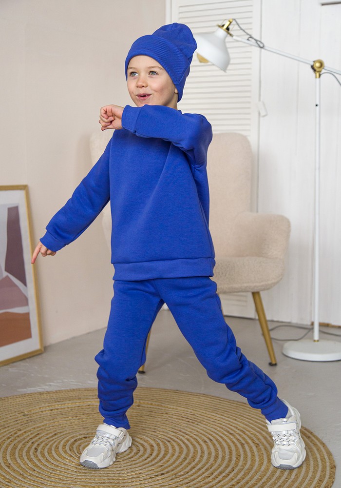 Костюм для мальчика кофта и штаны трехнитка с начесом 00003245, 110-116 см, 5 лет