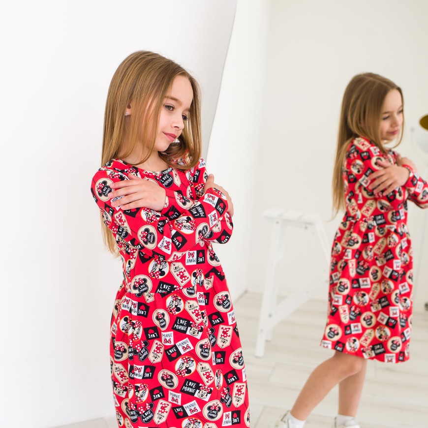 Платье для девочки с длинным рукавом 00002989, 86-92 см, 2 года