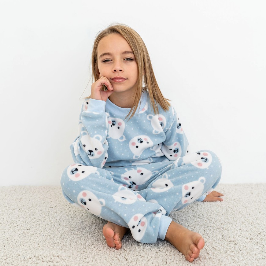Пижама для девочки теплая флисовая 00003061, 134-140 см, 8-9 лет