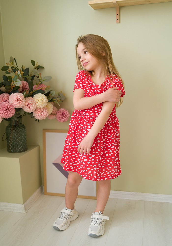 Платье для девочки летнее с коротким рукавом 00002198, 86-92 см, 2 года