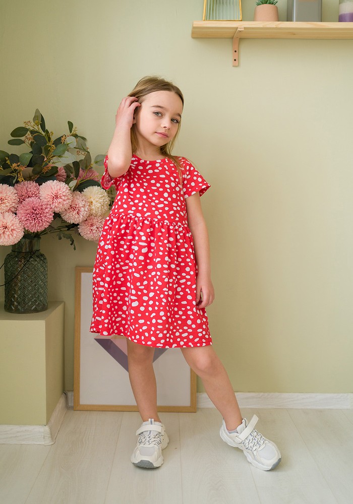Платье для девочки летнее с коротким рукавом 00002198, 86-92 см, 2 года