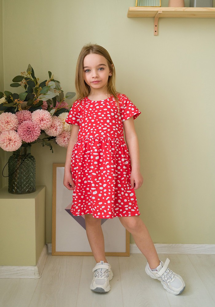 Плаття для дівчинки літнє з коротким рукавом 00002198, 110-116 см, 5 років