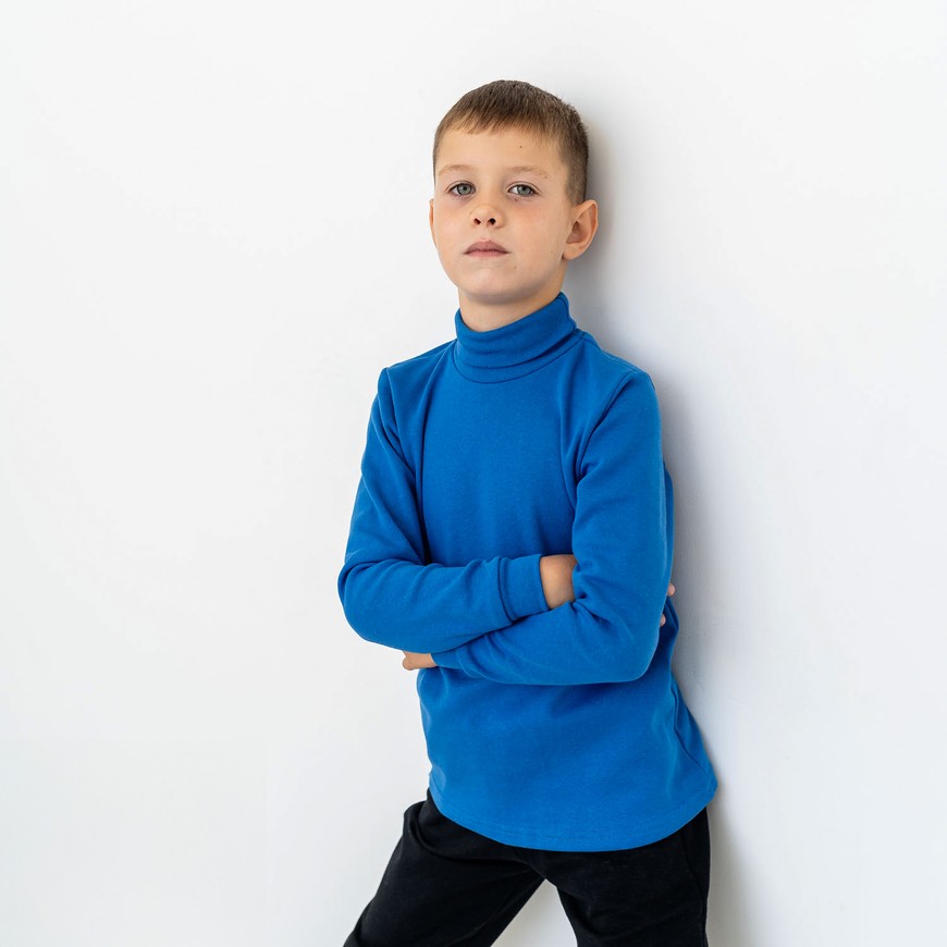 Водолазка для мальчика с начесом синяя 00001733, 98-104 см, 3-4 года