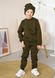 Штани для хлопчика трьохнитка з начосом хакі 00002724, 98-104 см, 3-4 роки