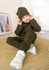 Штани для хлопчика трьохнитка з начосом хакі 00002724, 122-128 см, 6-7 років