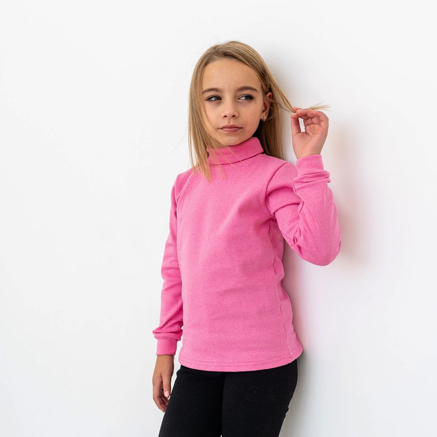 Водолазка для дівчинки тепла з начосом рожева 00001731, 86-92 см, 2 роки