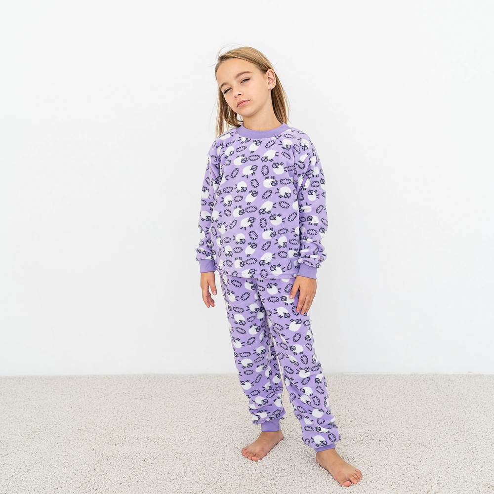 Пижама для девочки теплая флисовая 00003062, 122-128 см, 6-7 лет