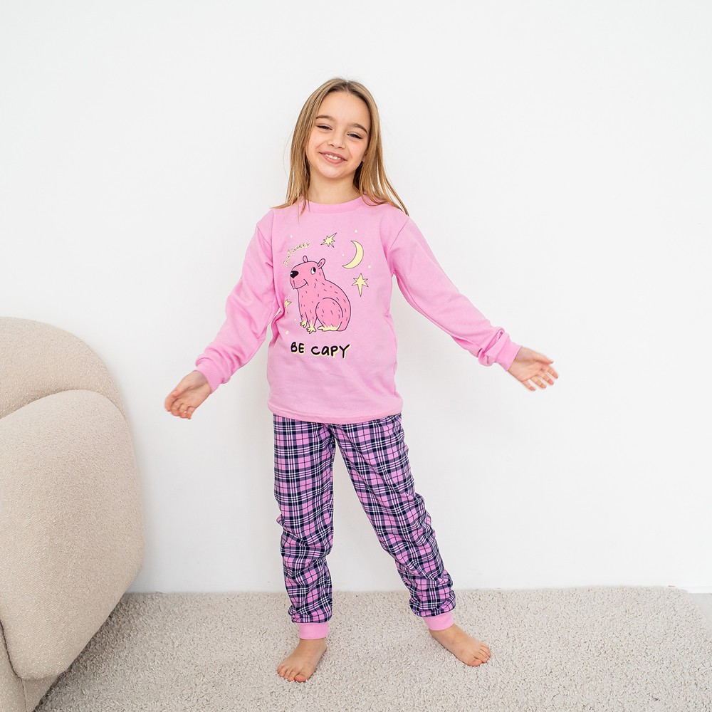 Пижама для девочки с начесом 00003417, 146-152 см, 10-11 лет