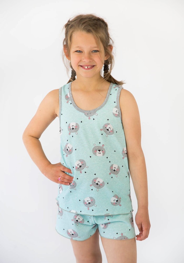 Пижама для девочки майка и шорты 00000153, 98-104 см, 3-4 года