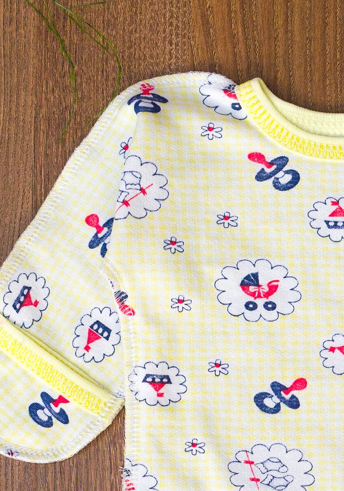 Комплект для новонародженого сорочка, повзунки і чепчик з начосом 00002127, 50-56 см, 0-1 місяць