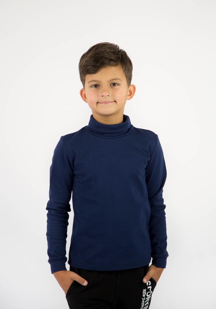 Водолазка для хлопчика темно синя шкільна тепла 00000414, 98-104 см, 3-4 роки