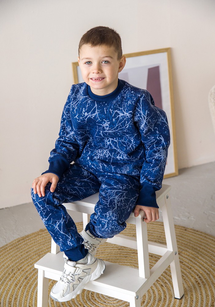 Костюм для хлопчика кофта і штани трьохнитка з начосом 00003236, 134-140 см, 8-9 років