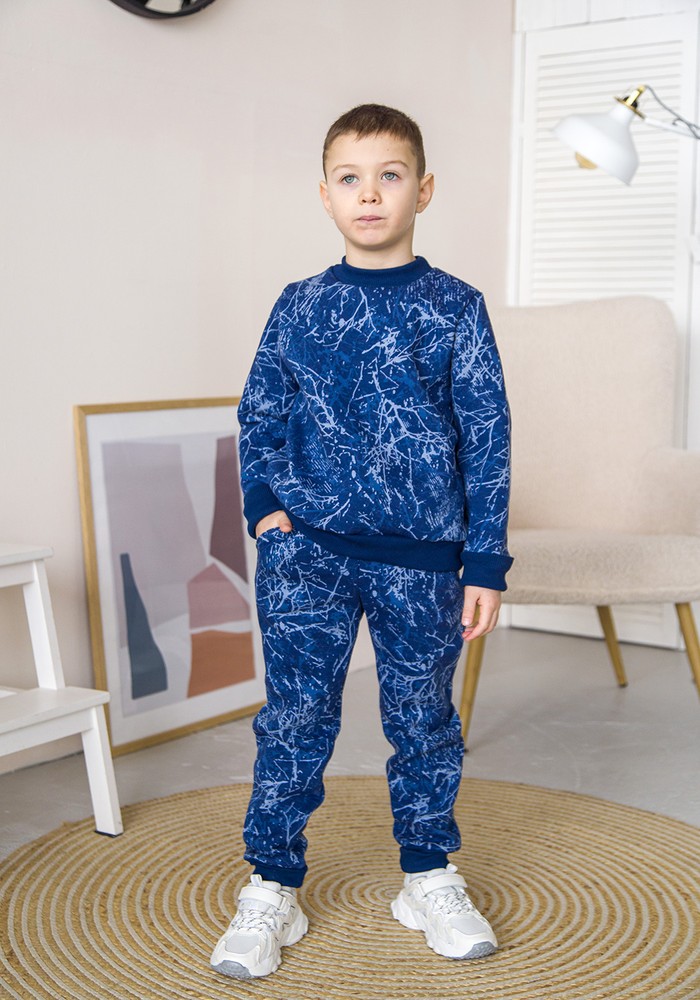 Костюм для мальчика кофта и штаны трехнитка с начесом 00003236, 134-140 см, 8-9 лет