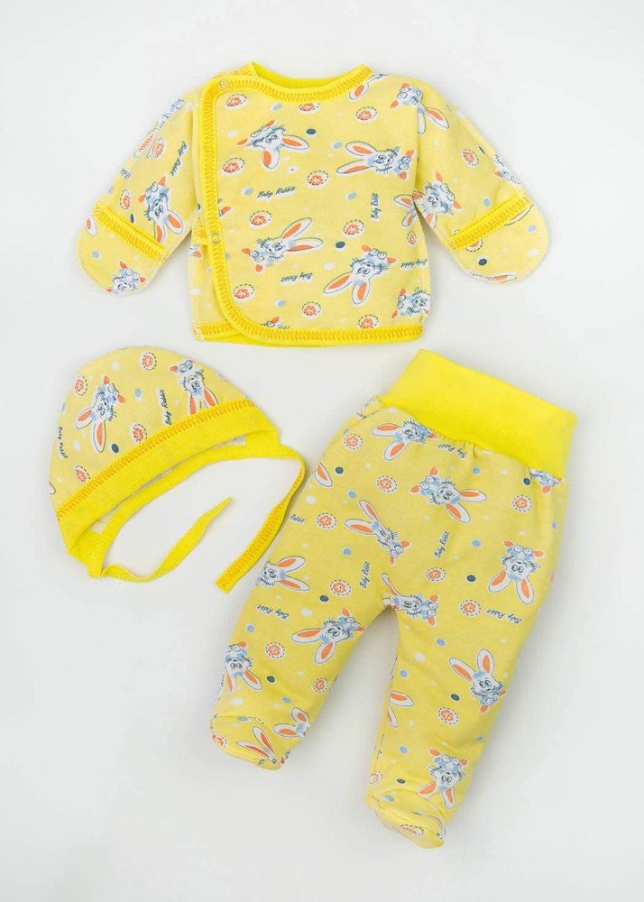 Комплект для новонародженого сорочка, повзунки і чепчик теплий 00000399, 50-56 см, 0-1 місяць