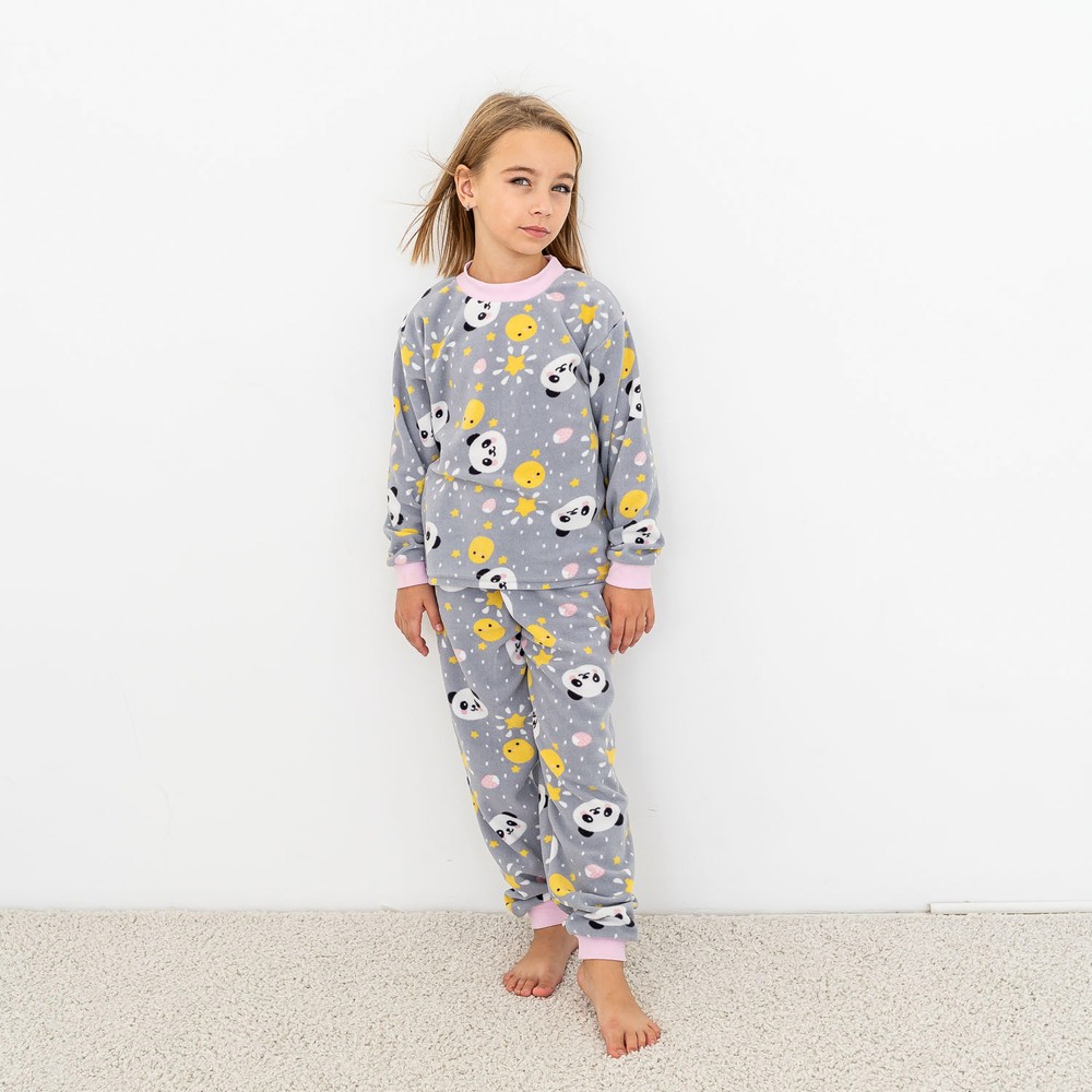 Пижама для девочки теплая флисовая 00003063, 98-104 см, 3-4 года