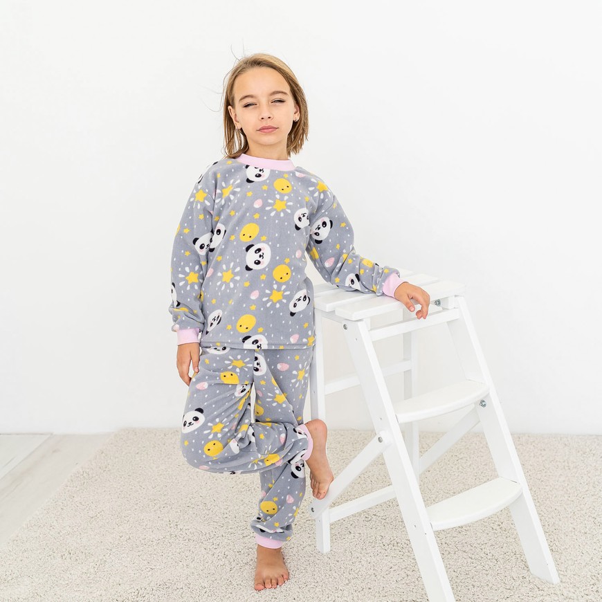 Пижама для девочки теплая флисовая 00003063, 134-140 см, 8-9 лет