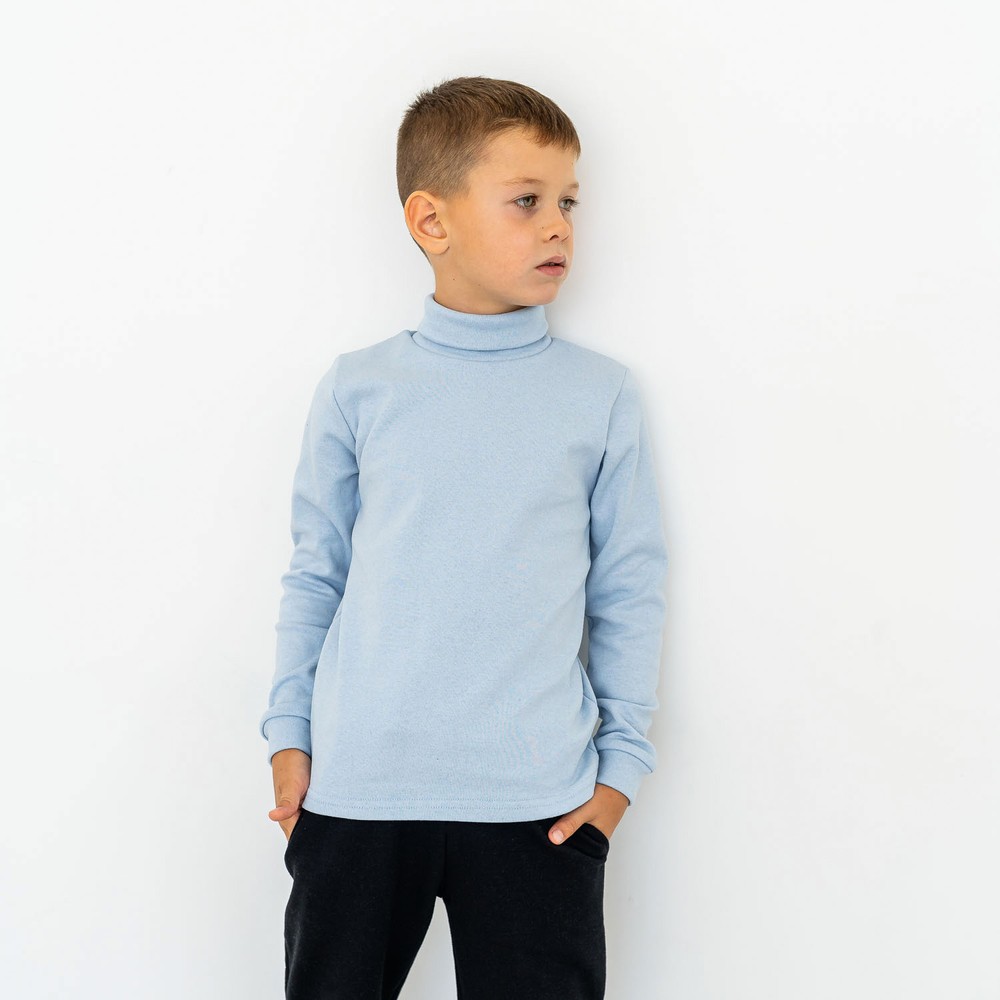 Водолазка для хлопчика з начосом блакитна 00003126, 110-116 см, 5 років