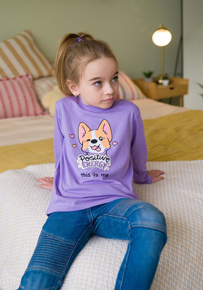 Лонгслів для дівчинки футболка з довгим рукавом 00002171, 98-104 см, 3-4 роки