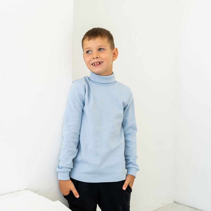 Водолазка для хлопчика з начосом блакитна 00003126, 146-152 см, 10-11 років