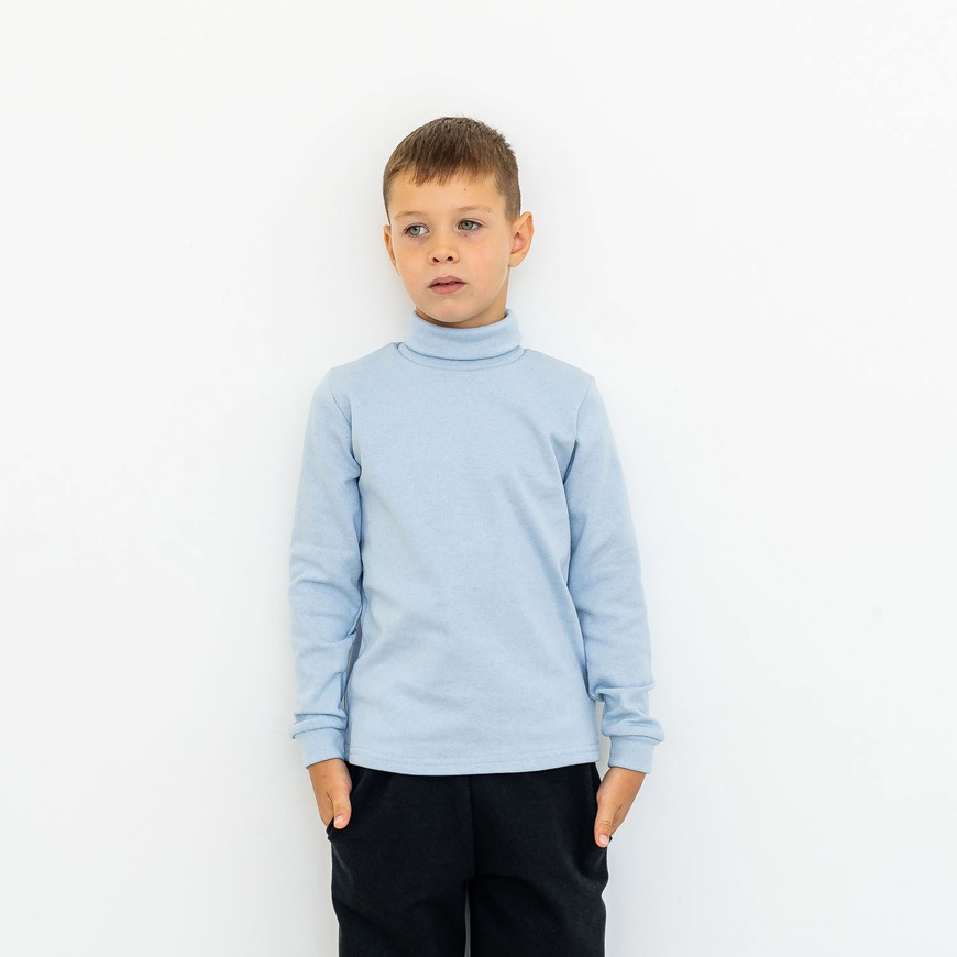 Водолазка для мальчика с начесом голубая 00003126, 122-128 см, 6-7 лет