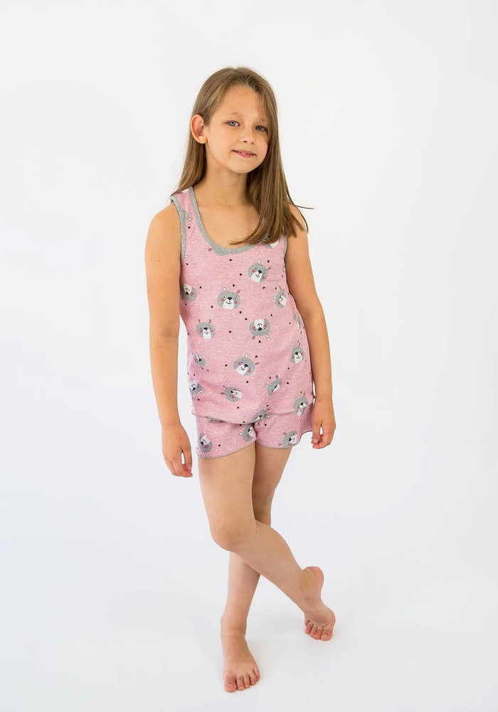 Пижама для девочки майка и шорты 00000154, 98-104 см, 3-4 года