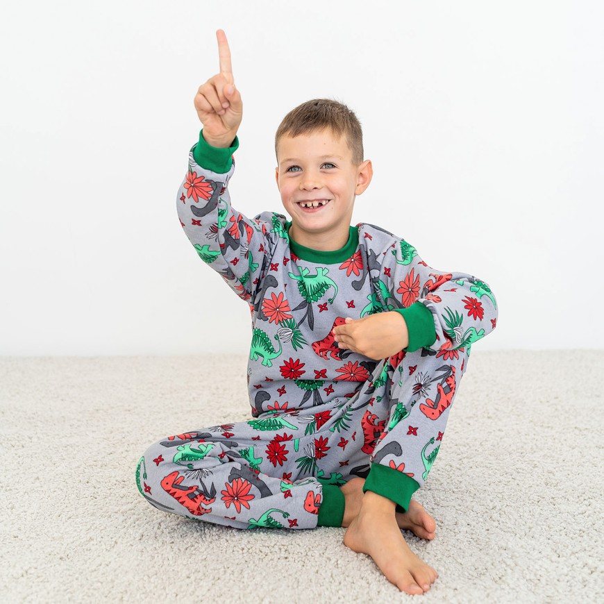 Піжама для хлопчика з начосом з динозаврами 00002635, 134-140 см, 8-9 років