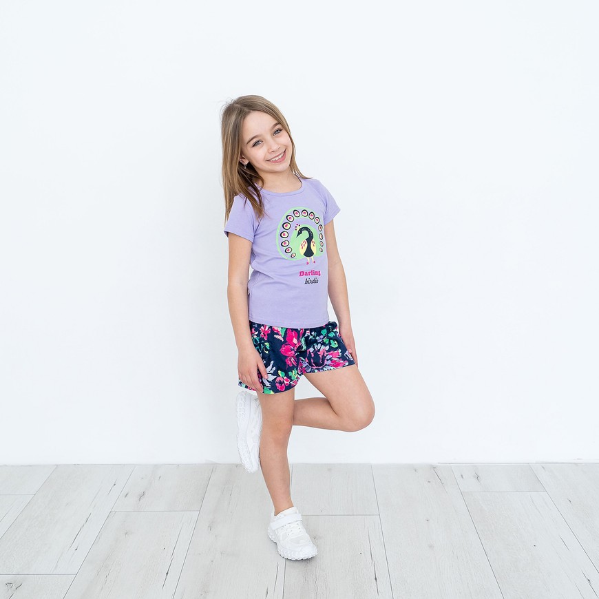Комплект для девочки на лето футболка и шорты 00003537, 86-92 см, 2 года