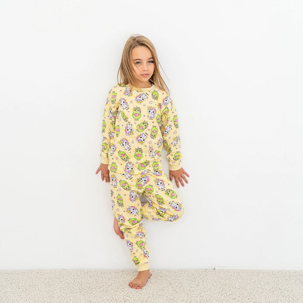 Пижама для девочки теплая с начесом 00003237, 134-140 см, 8-9 лет